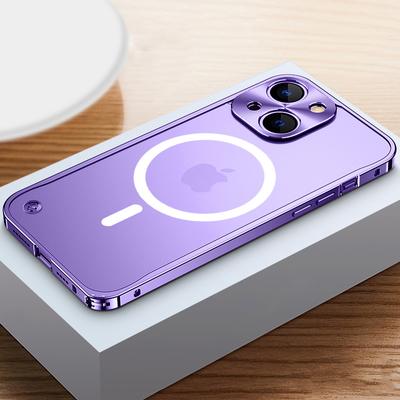 Luxury High -End Metal Magnetic Phone Case For Iphone 14 13 12 11 Pro Max Magsafe Wireless Charging Aluminium Magnet Cover Funda