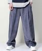 Deumakeu Corduroy Real Wide One-Pleat Pants Grayish Blue