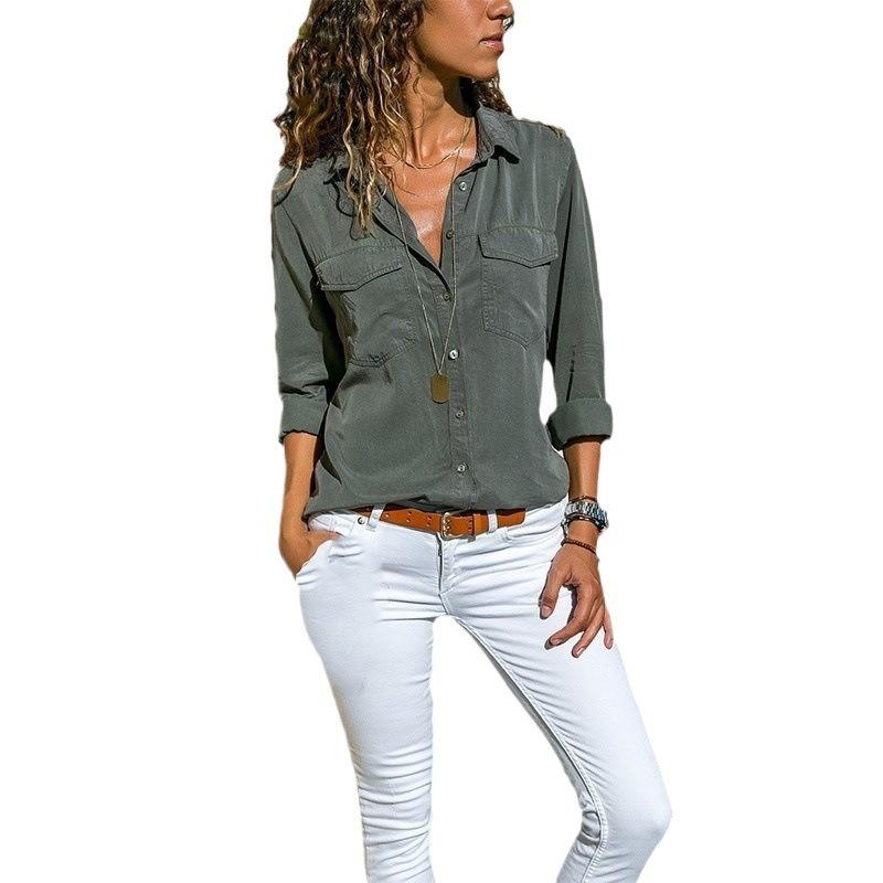 Women's Spring and Summer Lapel Long Sleeved Shirt