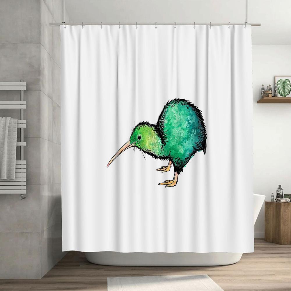 Nature Bird Shower Curtain Forest Wildlife Bathroom Decor Tropical Animals Waterproof Washable Home Decor Vintage Pattern Backdr