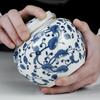 Multifunction Tieguanyin Sealed Containers Chinese Blue and White Porcelain Ceramics Tea Caddy Tea Bag Household Storage Box