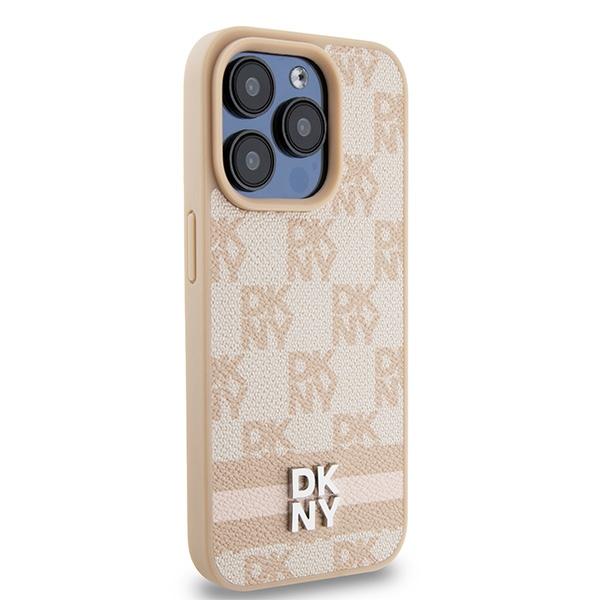 Dkny Dkhcp15Lpcptssp Iphone 15 Pro6.1 Różowy/Pink Hardcase Leather Checkered Mono Pattern & Printed Stripes