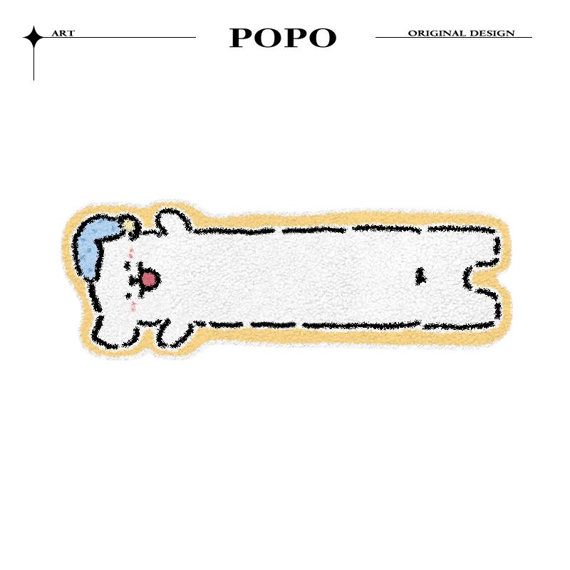 

VIKAMA Drowsy Puppy Wool-like Felt Bedside Rug for Bedroom Long Piece for Children s Room Floor Mat for Girl s Room Decoration 30x90cm 12x36inch