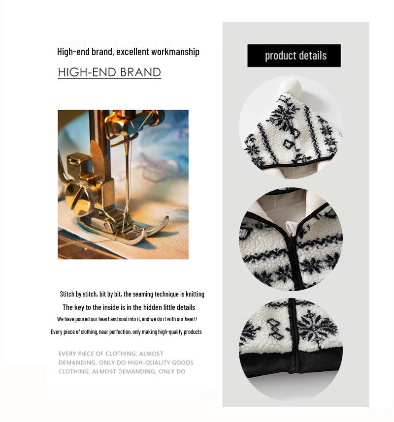 Infant Hooded Velvet-Lined Cotton Jacket - Autumn/Winter Outerwear for Toddlers, Warm First Birthday Outfit