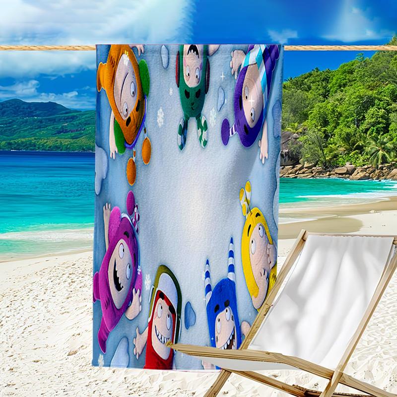 proof beach towel with a Oddbods pattern - soft,absorbent,quick-drying,machine washable - perfect for swimming,camping,bathing