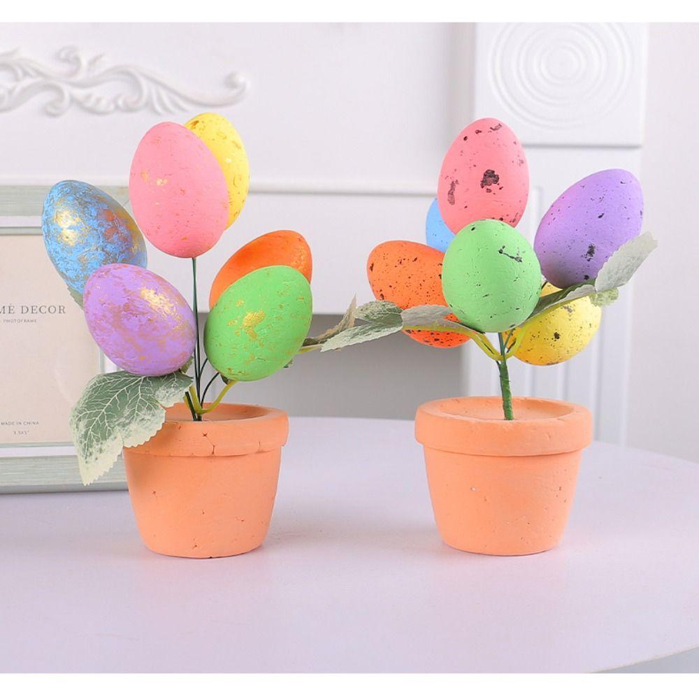 Foam Egg Easter Tabletop Ornament Simulated Eggs Easter Desktop Ornaments  Desktop Display