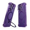 Leather Phone Case for iPhone 15 14 13 12 Pro Max 15 Plus With 360° Holder Frameless for MagSafe Wireless Charging Bumper