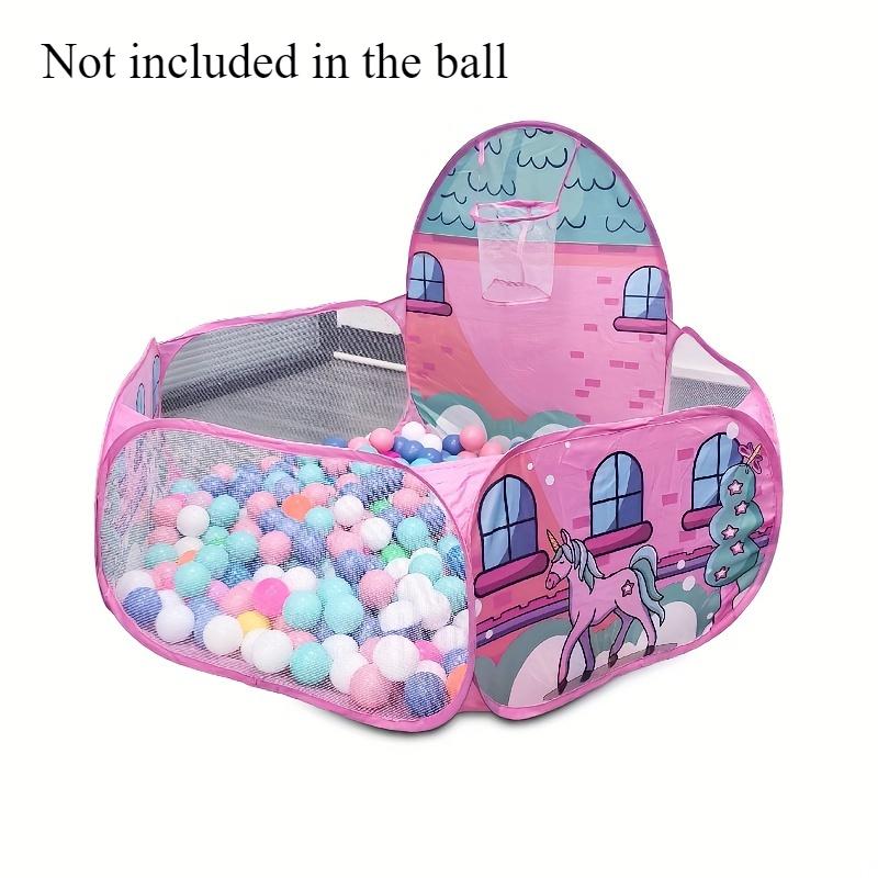 Pink Unicorn Polyester Ball Pool Tent - 1pc Easy Folding Ocean Theme Design Toy Ball Pit - Durable Playhouse for Indoor & Outdoor Use