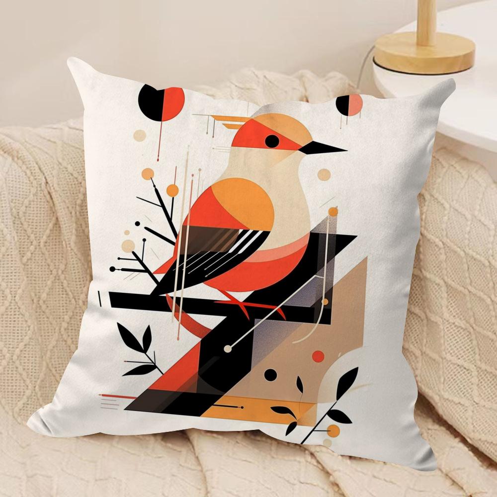 Bauhaus Modern Style Cushion Cover Silky Short Plush Double-Sided Printed Pillow Case for Sofa All Seasons Home Decor Gift