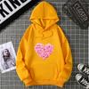Heart Shape Print Graphic Hoodies Cute Clothing Fashion Loose Pullover Sweatshirt Casual Girl Hoody Tops