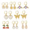 Vintage Daisy Hängeohrringe Set Für Damen Schmetterling Herz Perlenanhänger Quaste Kreis Tropfenohrring Geometrischer Trendschmuck