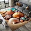 New Starfish Beach Shell Sea Star Sand Carpet Rug for Living Room Bedroom Home Sofa Decoration,Kids Play Non-slip Floor Mat