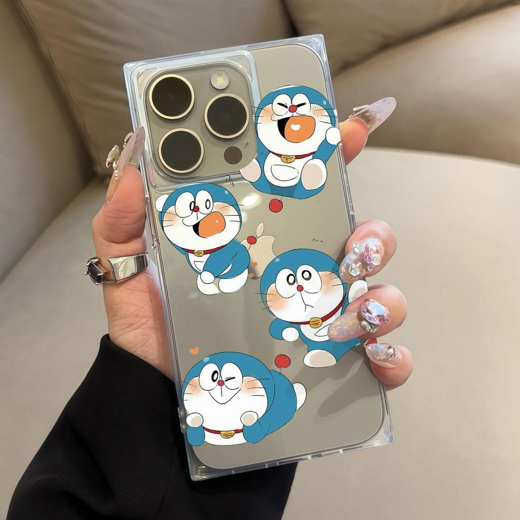 Clear Square Back Tube Case Protection For iPhone 15 Plus 14 Pro Max 12 13 11 16 ProMax Anti-Oxygen,Cute Chubby Kitten Pattern Casing