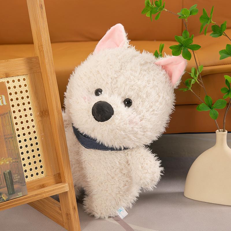 West Highland Puppy Plush Doll Ragdoll Cute Doll Holiday Birthday Gift Throw Pillow