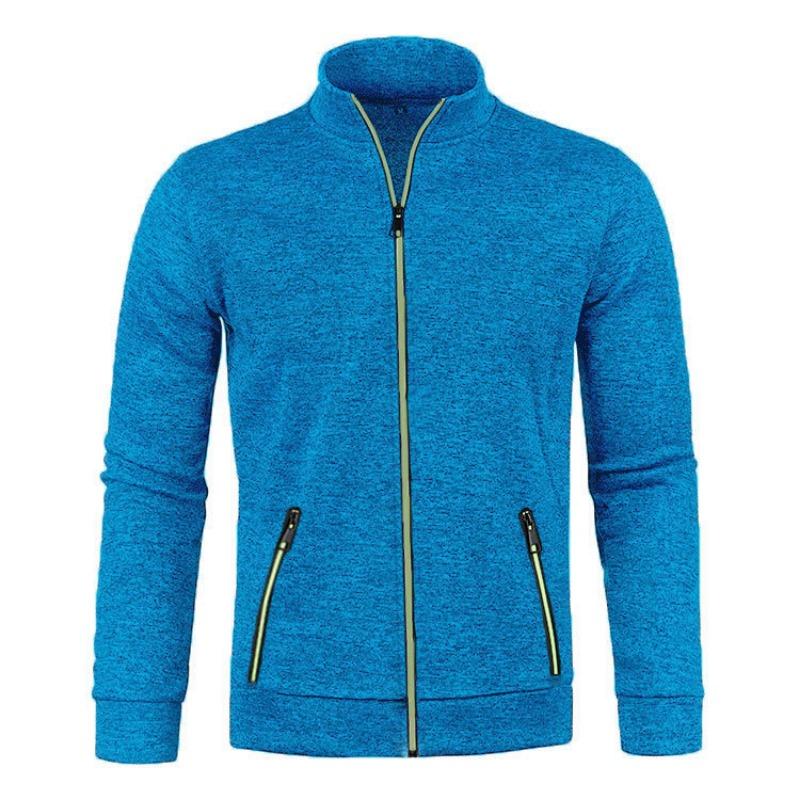 Herbst Winter Herren Langarm Reißverschluss Pullover Ärmel Dünner Samt Trendy Oberteil Kapuzenpullover Jacke