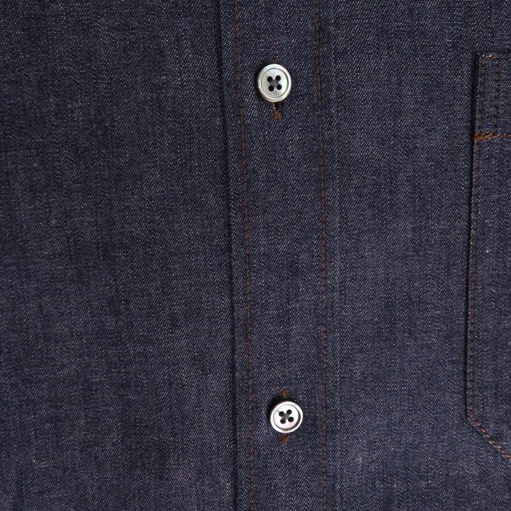 Used AUTHENTIC HERMES Indigo denim shirt size 37 Long sleeve Navy cotton