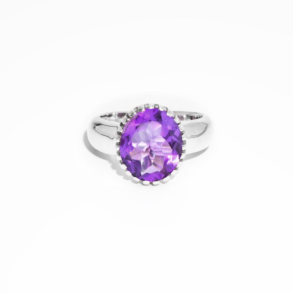 Purple Amethyst Ring, Solid 925 Sterling Silver Ring, Women Promise Ring, Dainty Ring, Birthstone Ring, Birthday Gift Ring, Gift For Her