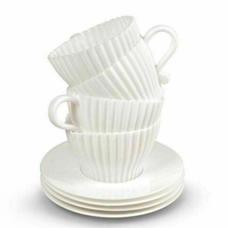 Cupcake 8pcsset Silicone Cups Muffin Baking Cake Tea Saucers Mold Teacup