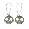 Antique Bronze Skull Pendant Earrings - Retro Style Jewelry Accessories for Women.