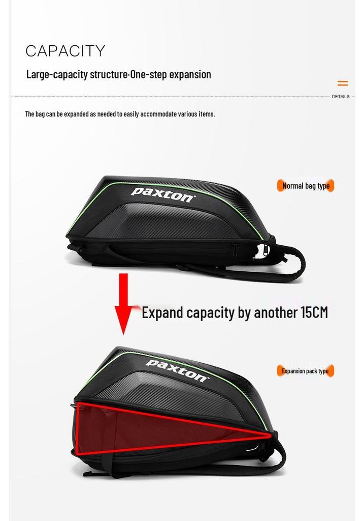 Men's Large Capacity Water-Repellent Motorcycle Helmet Bag with Quick Release for Outdoor Riding