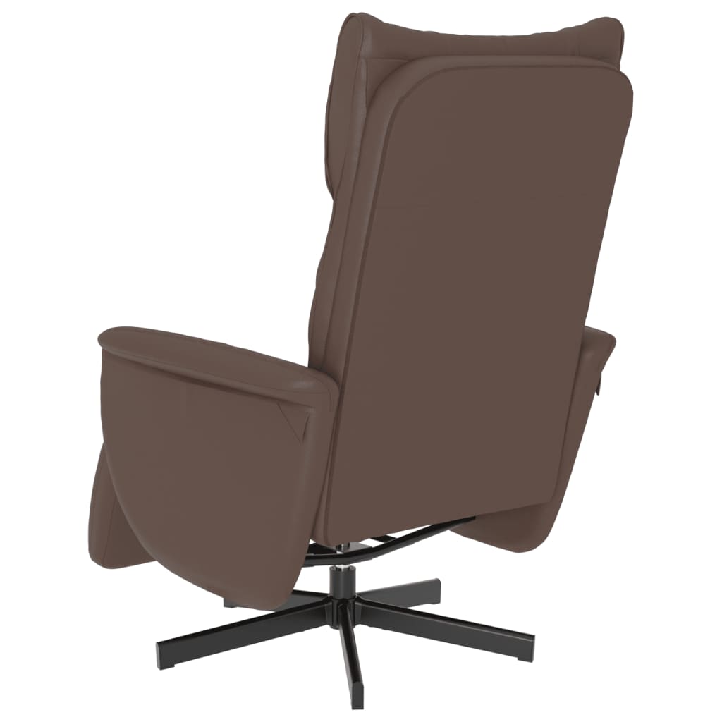 Recliner Chair with Footrest Brown Artificial Leather