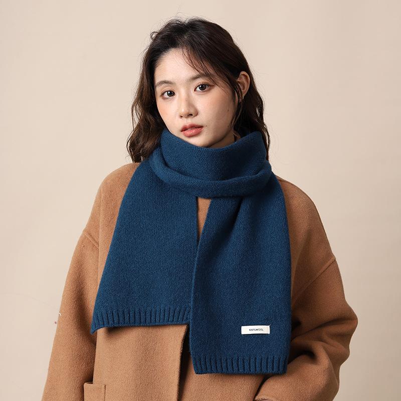 Full wool 100 pure wool scarf women's winter scarf to keep warm, high-end knitted scarf gift bag birthday gift