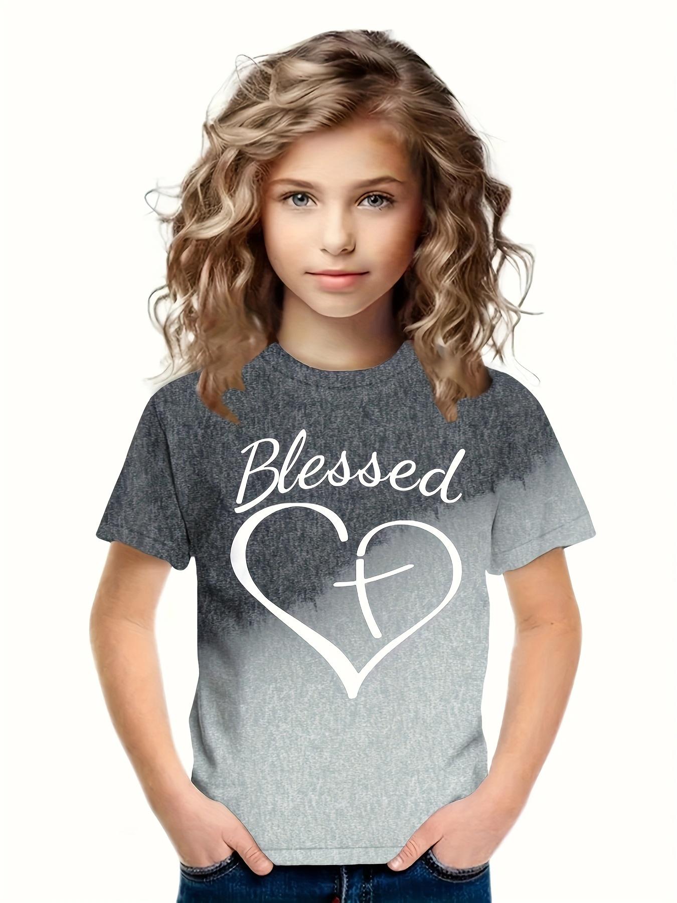2024 Kids Clothes Girl T-Shirt Short Sleeve Child T Shirt Tops Casual Geometric Print Kids Summer Clothes Children s Clothing 100