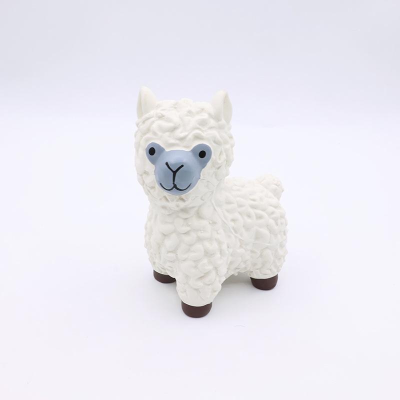 Biting-resistant Dog Sound-Producing Toy, Latex Toy, Sound-producing Alpaca, Biting and Teething Cartoon Alpaca Dog Toy белый