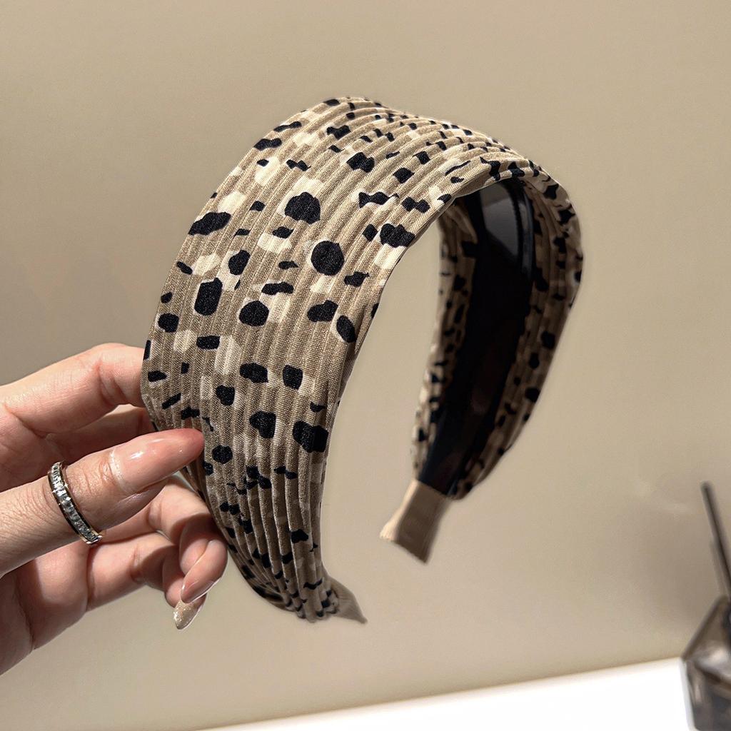 Autumn Winter Leopard Pleatted Plain Wide Hairband Headband Adult Hair Accessories Hair Jewley