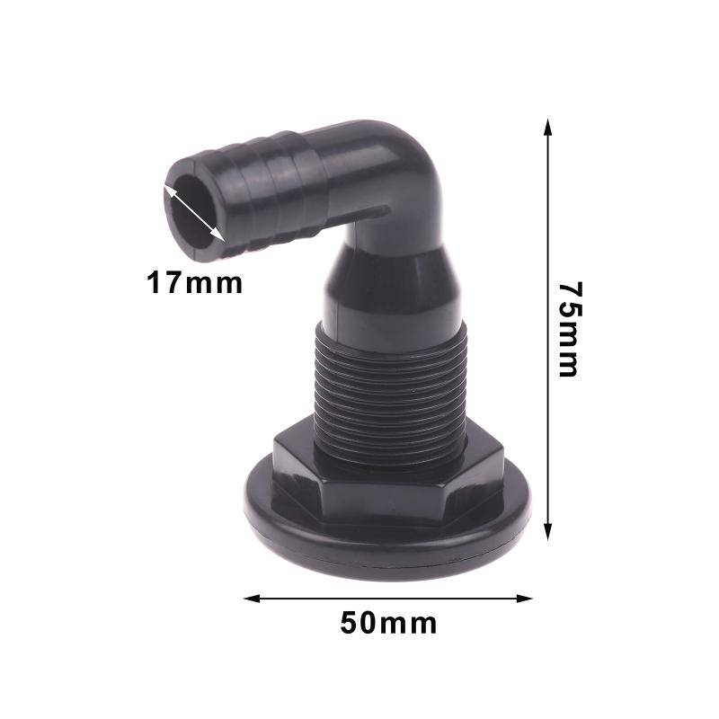 Saída de Drenagem Marinha de 90 Graus Saída de Drenagem de Porão de Iate Mangueira de Drenagem de Convés Tubo Cotovelo Bomba de Porão Dreno Passa-Casco