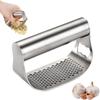 Stainless Steel Garlic Press Silver Garlic Crusher Manual Mud Press Tool  for Smash Garlic