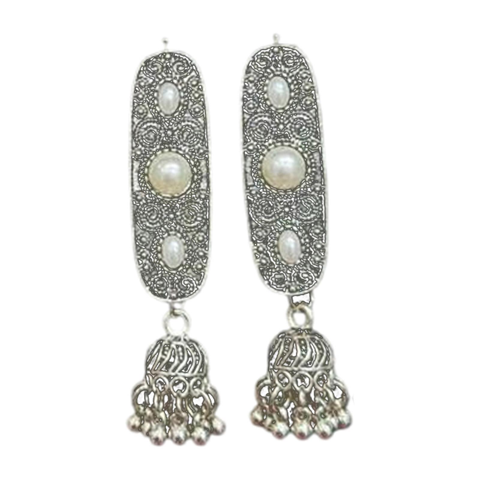 

Этническая монгольская вдохновленная сплавная заколка для волос с кисточками и замысловатой отделкой стразами для свадеб и фестивалей 13