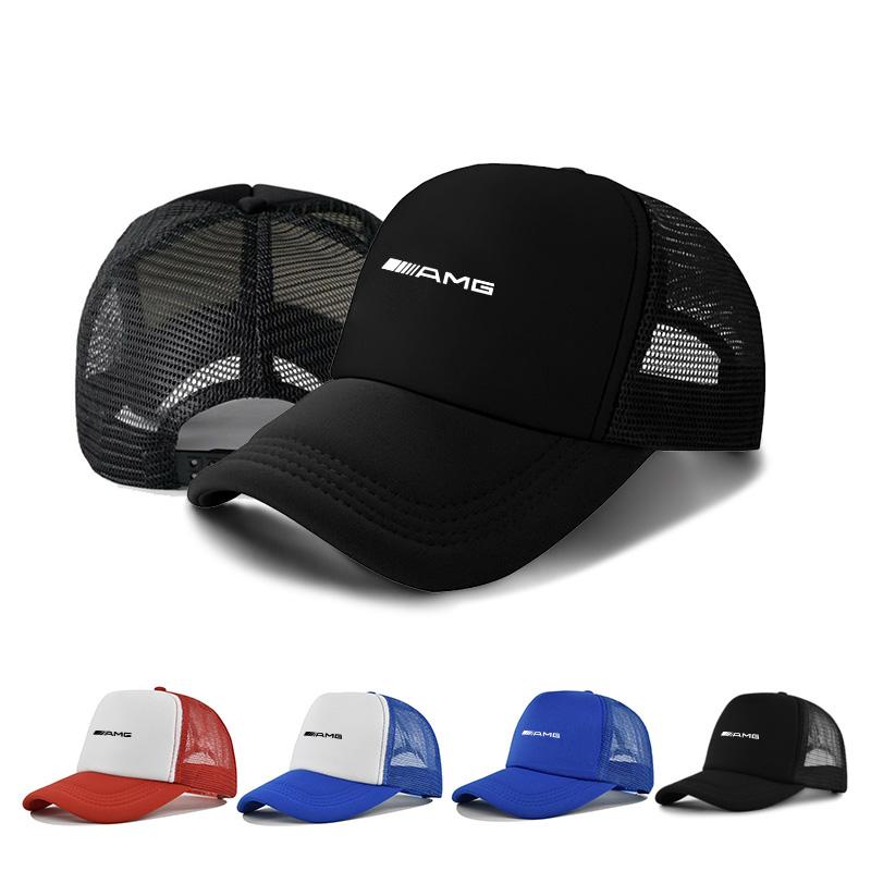 BAG1 Summer Extended Brim Sun Protection Baseball Cap Outdoor Sun Hat Sports Breathable Hat Printed Mesh for Mercedes Benz W203 W204