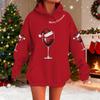 Women's Fashionable Casual Long-Sleeved Christmas Holiday Party Printed Hooded Sweatshirt