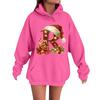 Women's Casual Comfortable Long-Sleeved Christmas Letter-Printed Warm Hooded Crew-Neck Sweatshirt
