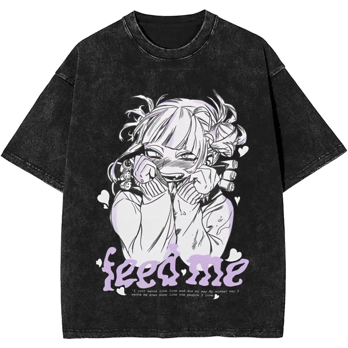 

My Hero Academia Himiko Toga Vintage Washed Oversized T-Shirt | Unisex Anime Streetwear Tee S чорний