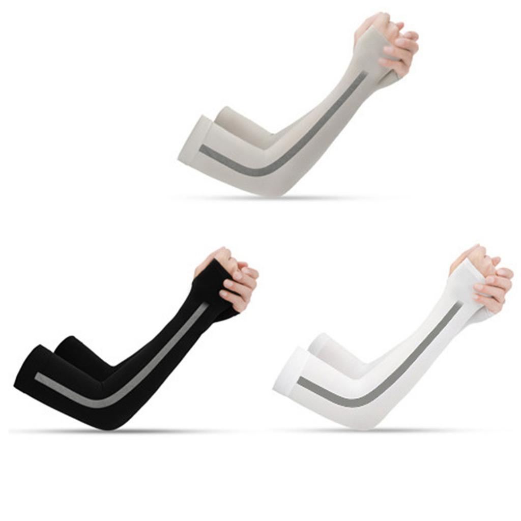 3 Pairs Ice Silk Arm Sleeves Sun Protection Compression Cooling Arm Sleeves for Summer Outdoor Men Women