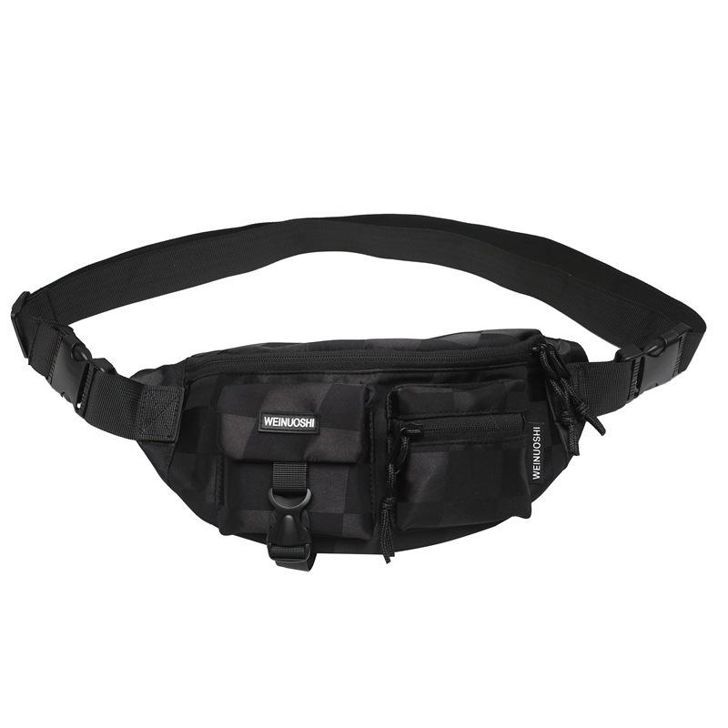 

Japanese tooling messenger bag girl sports waist bag chest bag men ins trendy brand personalized street shoulder small backpack чорний
