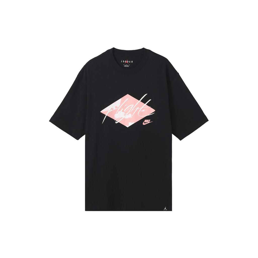 Jordan Solid Cotton Letter Print Short Sleeve T-Shirt Men Tops Black DO8897-010