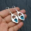 Blue Topaz Gemstone Handmade 925 Sterling Silver Jewelry Earring