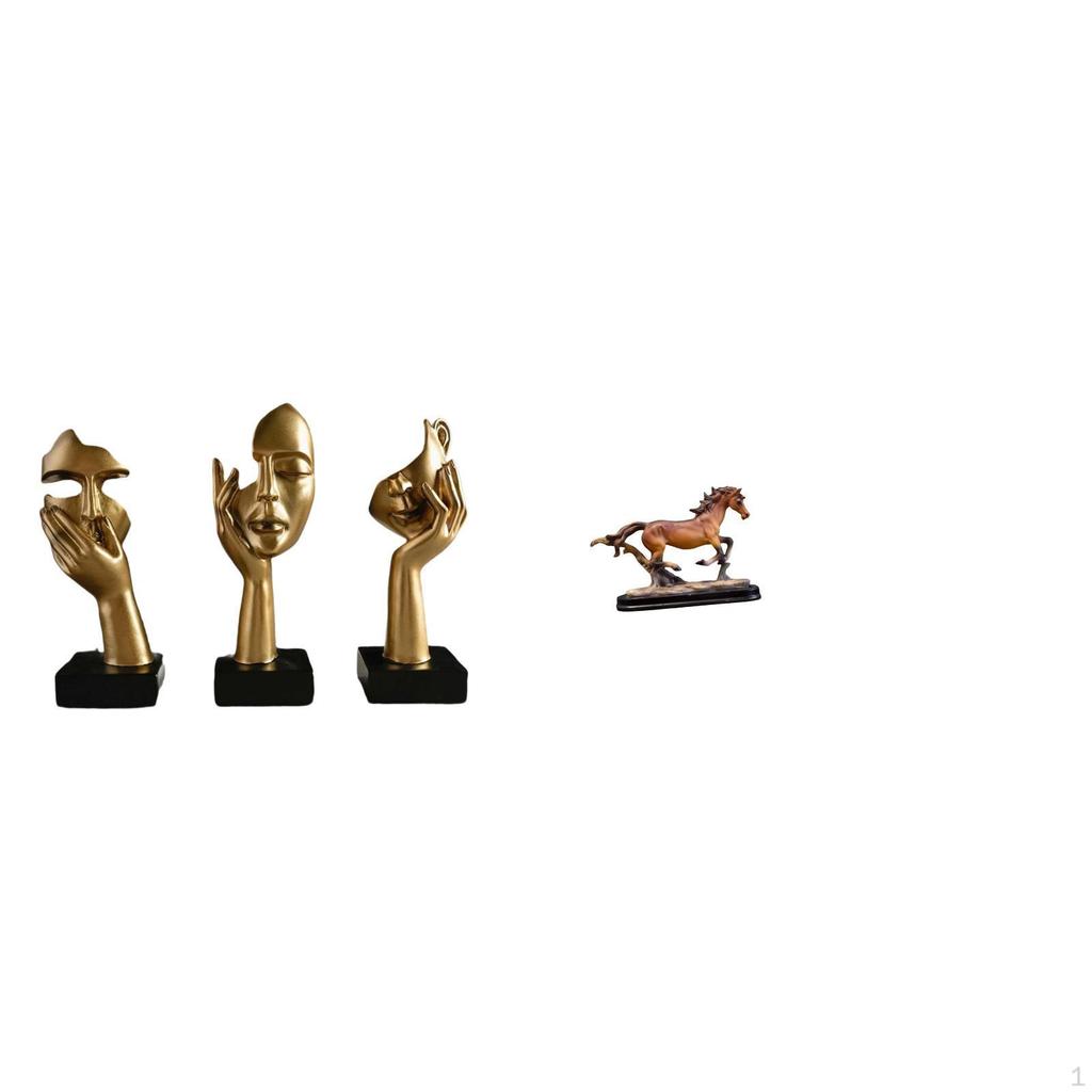 Resin Thinker Statues Abstract Art Sculptures Collectible Ornament Horse Figurine Tabletop