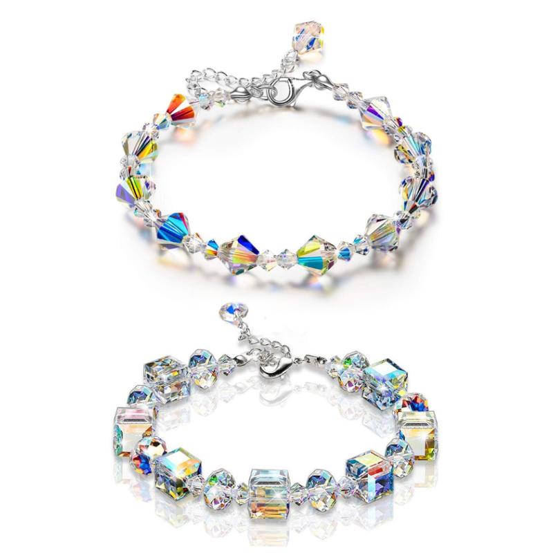 

Блестящие кристаллы каменный браслет для женщин регулируемый цвет пресса квадратный браслет из бисера девушки вечеринка ювелирные изделия подарки