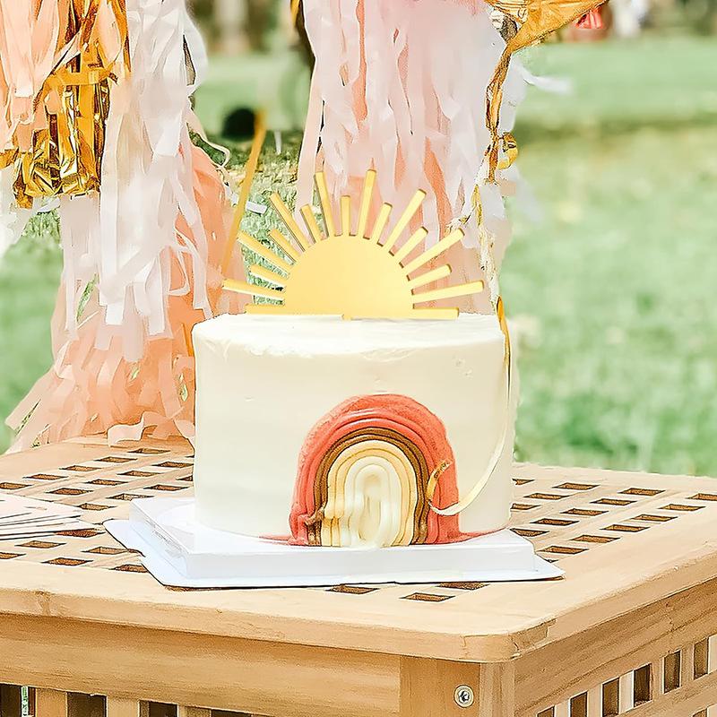 

1/3Pcs Golden Sun Happy Birthday Cake Topper Set Glitter Cake Picks For Birthday Anniversary Celebration Party Decor 1PCS