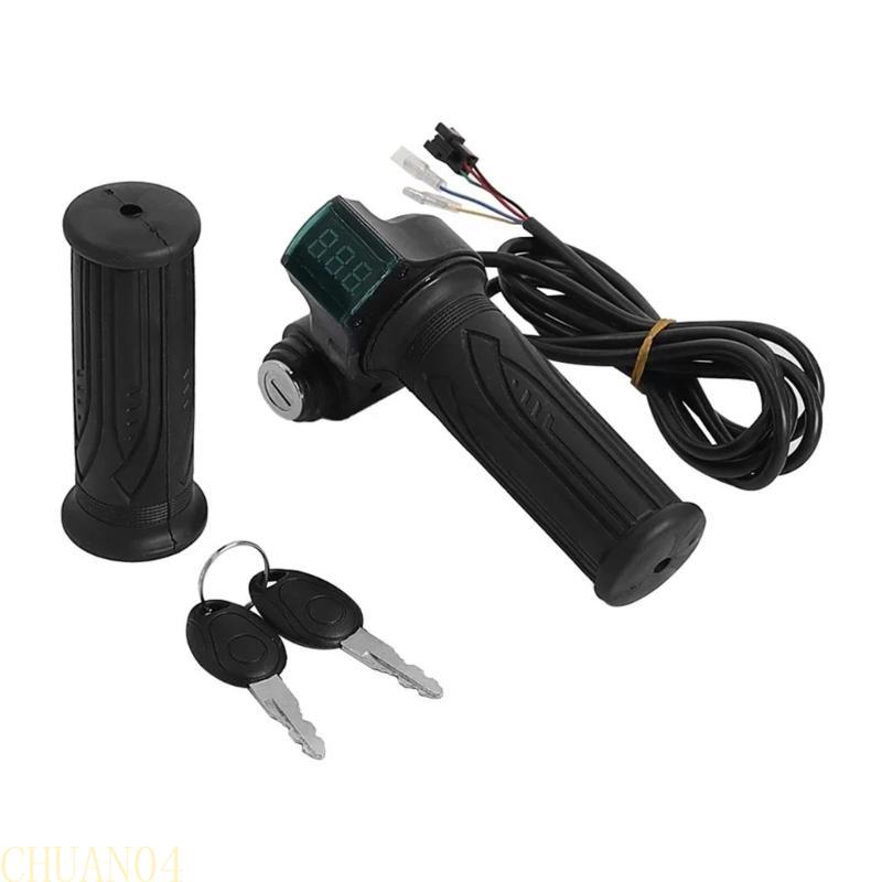 A1A2 Universals Electric Bike Handlebars Twist Throttle Speed Control Handle Replacement Throttle Handle with LED Display