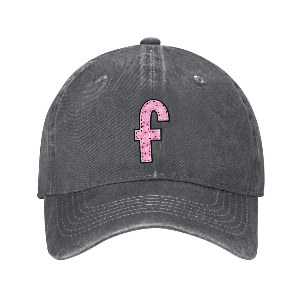 Pink Glitter Letter F Baseball Cap Cotton Dad Hat Adjustable Casual Unisex Adult Gift