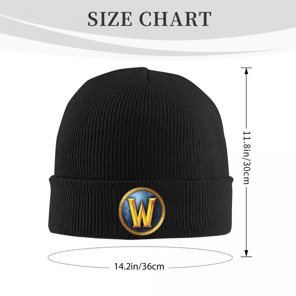 World Of Warcraft Logo Warm Knitted Cap Winter Knit Bonnet Hat Skullies Beanies Hip Hop Caps for Unisex