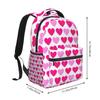 PINK HEART Backpacks Boys Girls Bookbag Children School Bags Cartoon Travel Rucksack Shoulder Bag Large Capacity