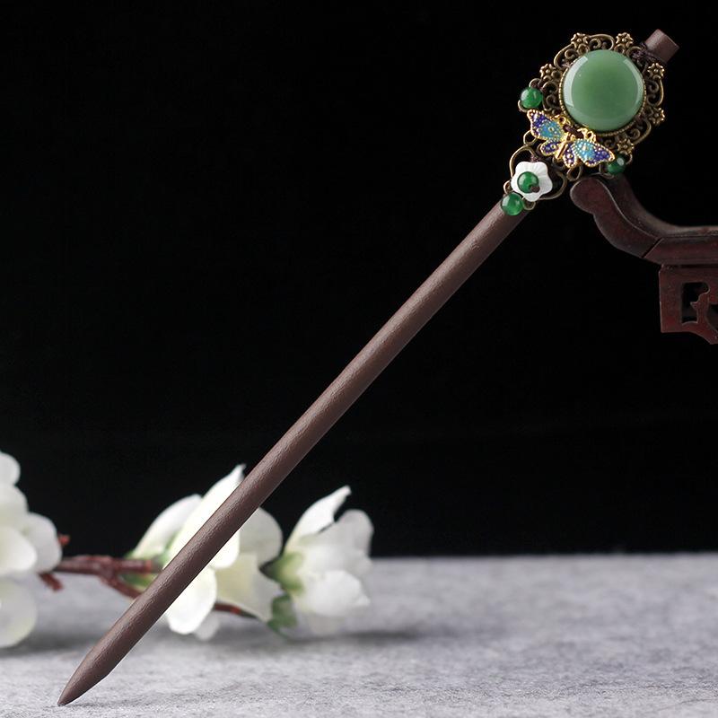 Retro Walking Hairpin, Ancient Hanfu Fringed Headdress, Hairpin, Court Classical Disc Hair, Wooden Hairpin, Hair Accessories