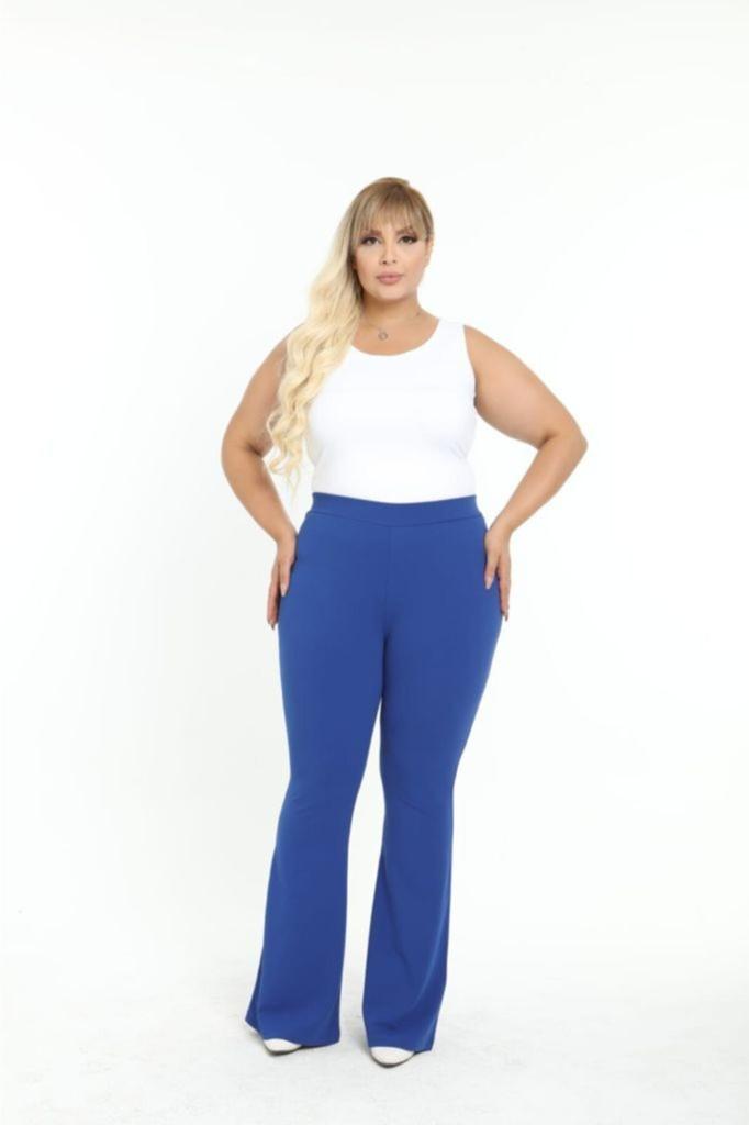 Women's Big Size Dress Diving Fabric Trousers Flared Legs