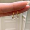 Zircon Water Drop Stud Earrings Women's Light Luxury Fashion Earrings Shiny Geometric Pendant Ear Jewelry Daily Versatile Earrings